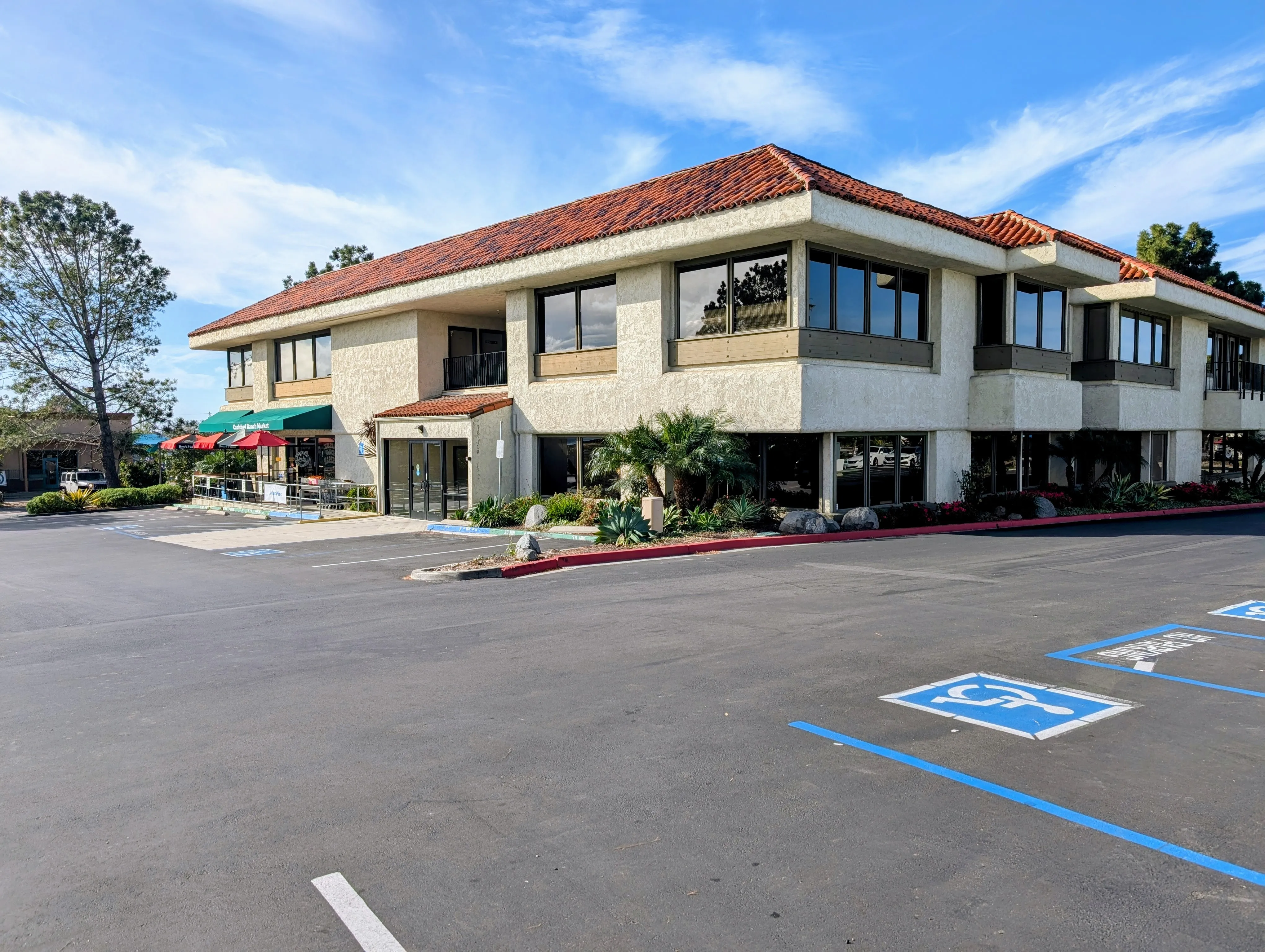 Parking lot with accessible spaces